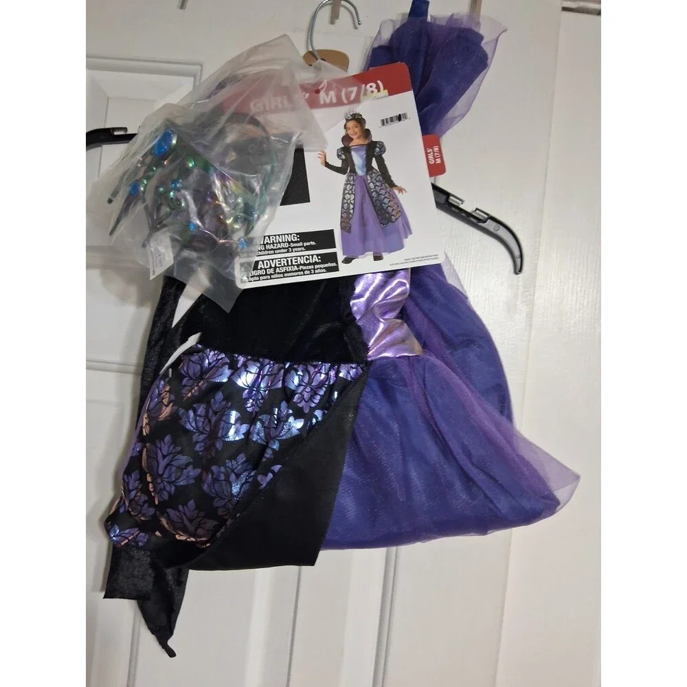 NWT Way To Celebrate  Girls Gothic Queen Costume Size M 7/8 Halloween